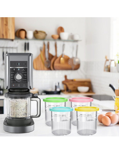 Diteje 4 Pints Recambio Helado 710ml con Tapas y Cucharas