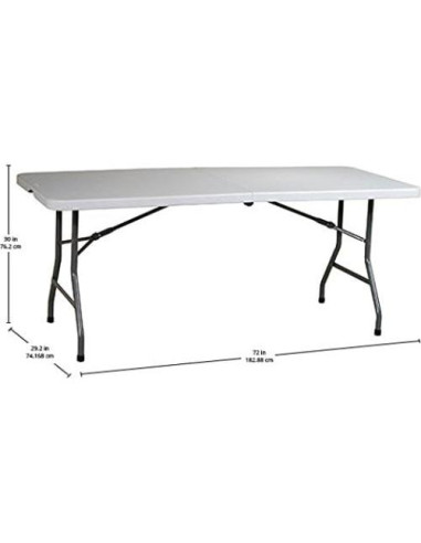 Mesa portátil plegable Office Star de resina 180x75 cm