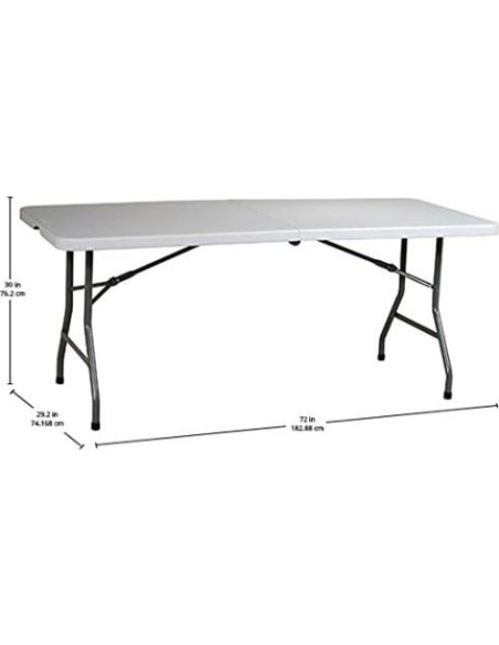Mesa portátil plegable Office Star de resina 180x75 cm
