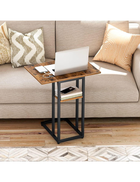 Mesa Auxiliar Plegable HOOBRO C Marrón Rústico 39x52 cm