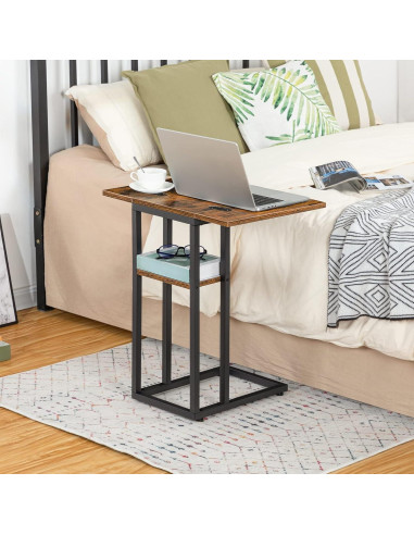 Mesa Auxiliar Plegable HOOBRO C Marrón Rústico 39x52 cm