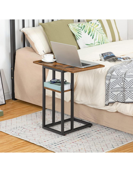 Mesa Auxiliar Plegable HOOBRO C Marrón Rústico 39x52 cm