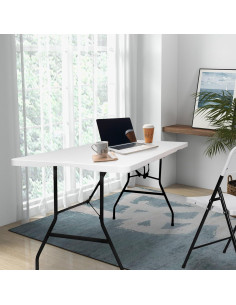 Mesa Plegable 6ft Pollilar Blanca para Reuniones y Fiestas 2