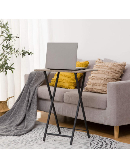 Juego de 4 Mesas Plegables HOOBRO Industrial Greige y Negro