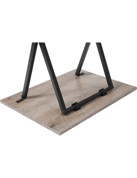 Juego de 4 Mesas Plegables HOOBRO Industrial Greige y Negro