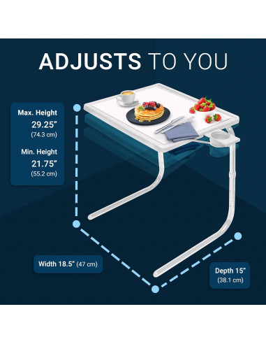 Mesa de TV Plegable Mesa-Mate II Ajustable Negra