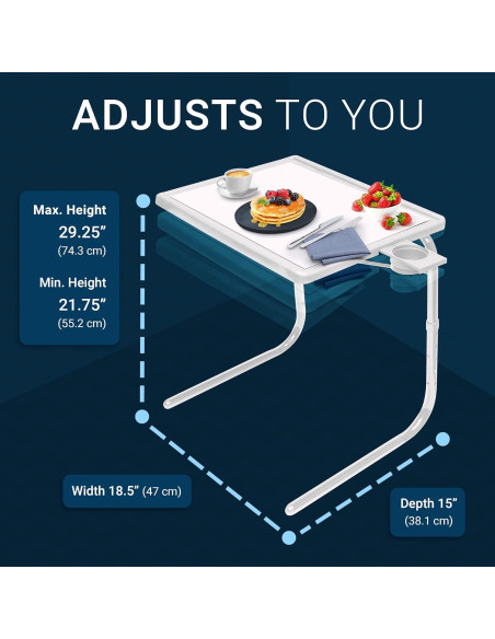 Mesa de TV Plegable Mesa-Mate II Ajustable Negra