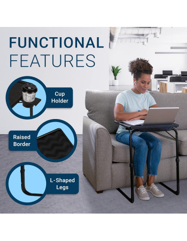 Mesa de TV Plegable Mesa-Mate II Ajustable Negra