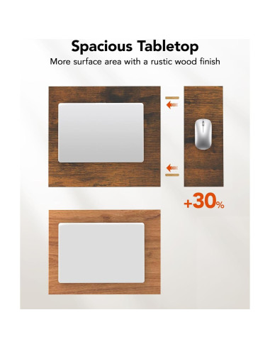 Mesa Lateral en C Pipishell, Madera Rústica, 54x30 cm