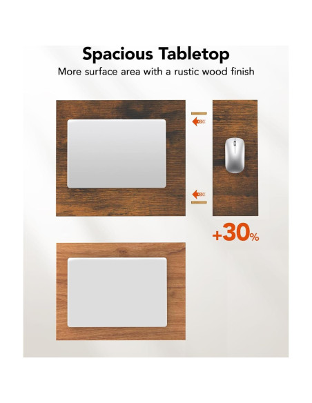 Mesa Lateral en C Pipishell, Madera Rústica, 54x30 cm