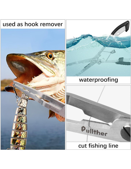 Alicates de Pesca Pullther Fishing Punta de Aguja Acero Inoxidable