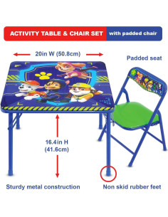 Conjunto Mesa y Sillas Paw Patrol JAKKS para Niños 2-5 Años 2