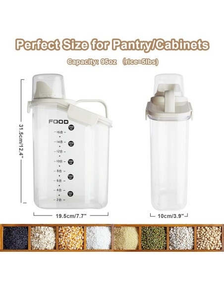 Contenedor de Almacenamiento de Cereal LANGMINGDE 2.8L