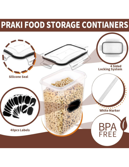 Conjunto 24 Contenedores Almacenamiento PRAKI Herméticos 2L
