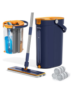 Juego de Mopa y Cubo HoMettler con 4 Paños de Microfibra