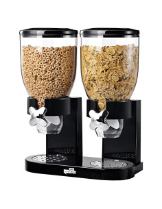 Dispensador de Alimentos Secos Doble Zevro 17.5 oz Negro/Cromo