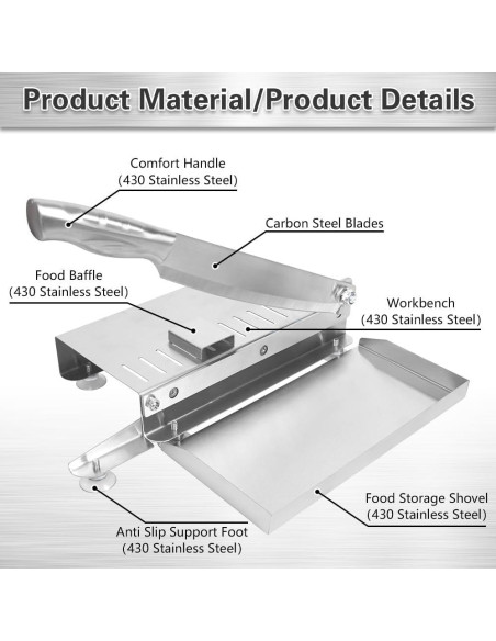 Cortador de Carne Manual Aetwhy de Acero Inoxidable 1.86 kg
