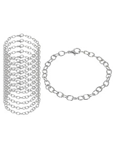 Conjunto de 12 Pulseras de Cadena de Acero Inoxidable 20cm