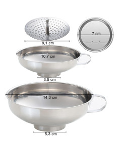 Juego de Embudos de Acero Inoxidable Kalave - 3 Piezas 2