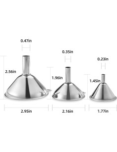 Set de 3 Embudos de Acero Inoxidable Leooccye para Cocina 2