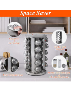 Estante Giratorio de Especias DOUBLE 2 C con 20 Tarros 2