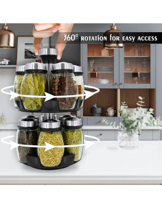 Organizador de especias giratorio Kylinbigda 12 frascos 26.92 cm 2