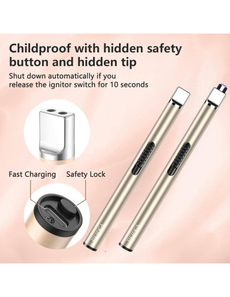 Encendedor Electrónico REIDEA Oro Champán Recargable USB