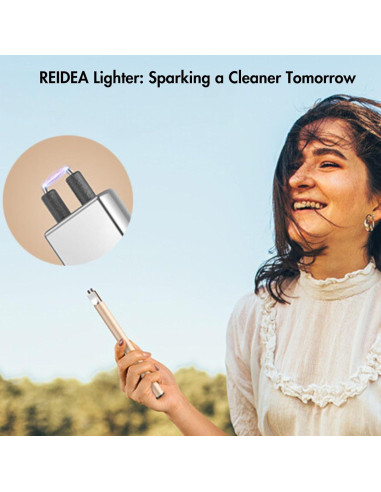 Encendedor Electrónico REIDEA Oro Champán Recargable USB