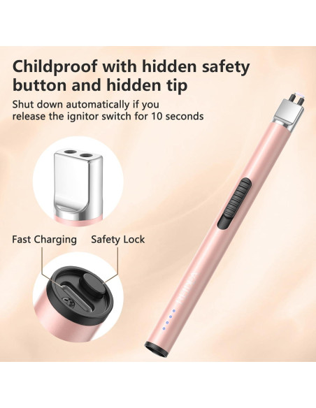 Encendedor Eléctrico REIDEA S4 Pro Recargable USB Oro Rosa