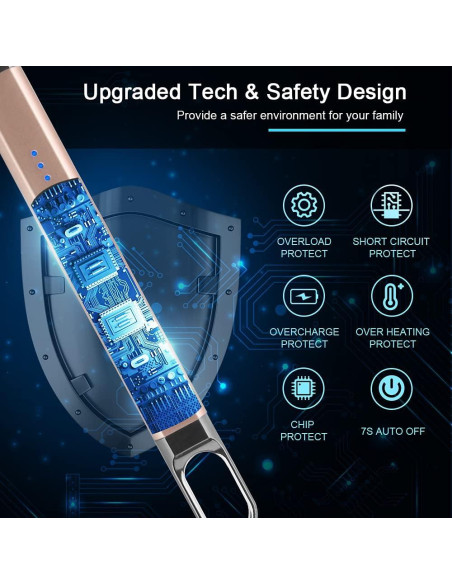 Encendedor Eléctrico SUPRUS Recargable USB a Prueba de Viento