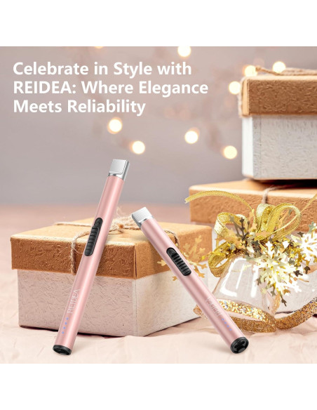 Encendedor Eléctrico REIDEA S4 Pro Recargable USB Oro Rosa