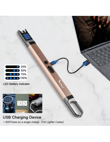 Encendedor Eléctrico SUPRUS Recargable USB a Prueba de Viento
