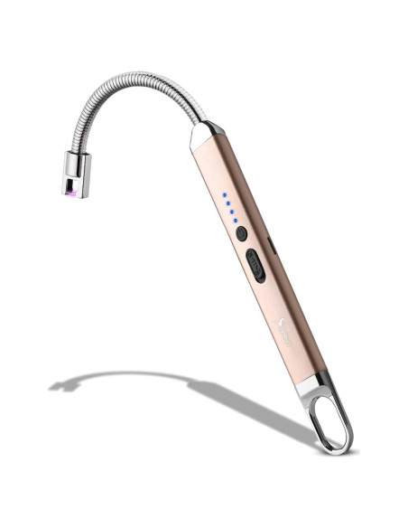 Encendedor Eléctrico SUPRUS Recargable USB 10,41 cm Oro Champán