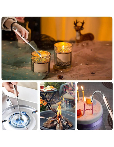 Encendedor Eléctrico SUPRUS Recargable USB 10,41 cm Oro Champán