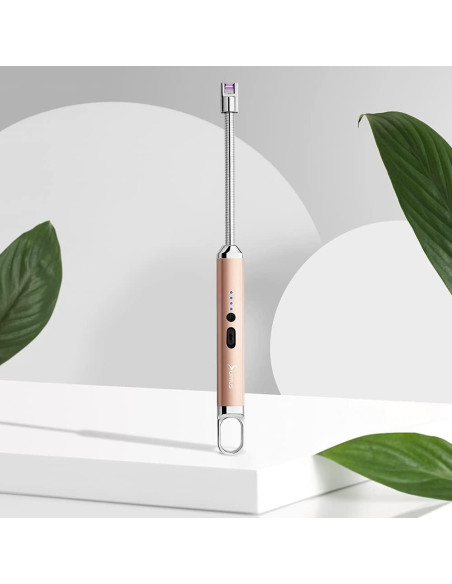 Encendedor Eléctrico SUPRUS Recargable USB 10,41 cm Oro Champán