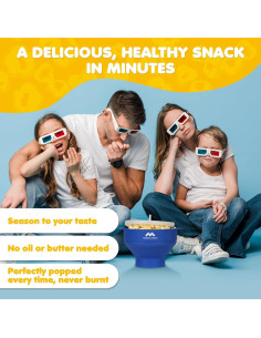 Popper de Palomitas de Silicona Mindful Design 15 Tazas Azul 2