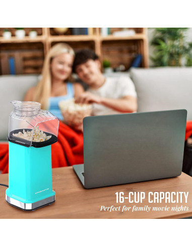 Máquina de Palomitas OVENTE PM11T 1400W 16 Tazas Turquesa