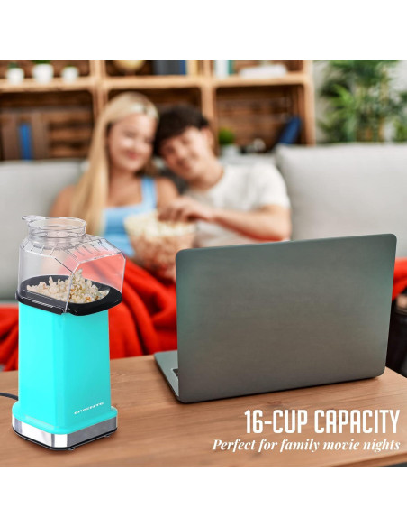 Máquina de Palomitas OVENTE PM11T 1400W 16 Tazas Turquesa