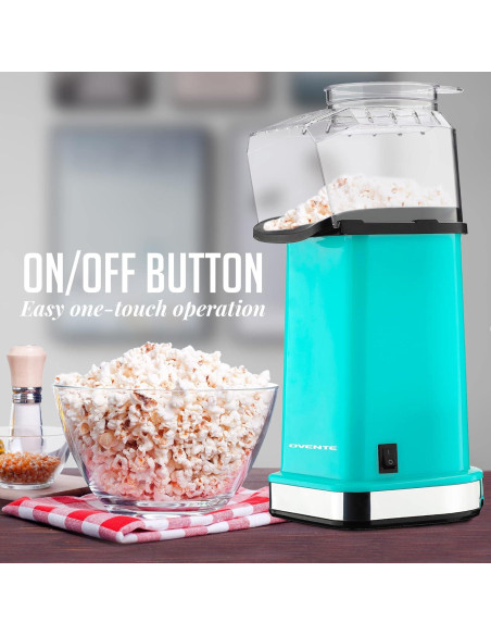 Máquina de Palomitas OVENTE PM11T 1400W 16 Tazas Turquesa