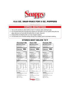 Paquetes de Palomitas Snappy 10.6 oz para Máquina 8 oz 2