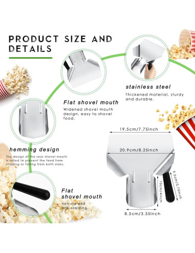 4 Piezas Cucharón Aluminio 12 oz Saffica para Snacks