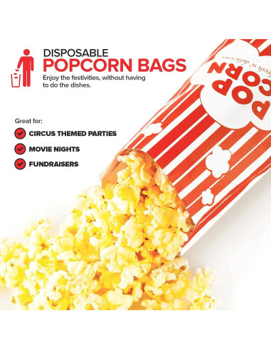 Bolsas de Palomitas Desechables Stock Your Home 2 oz 100 Pzas