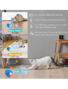 Bola Interactiva para Gatos LEUCITE Azul Recargable 600mAh 2