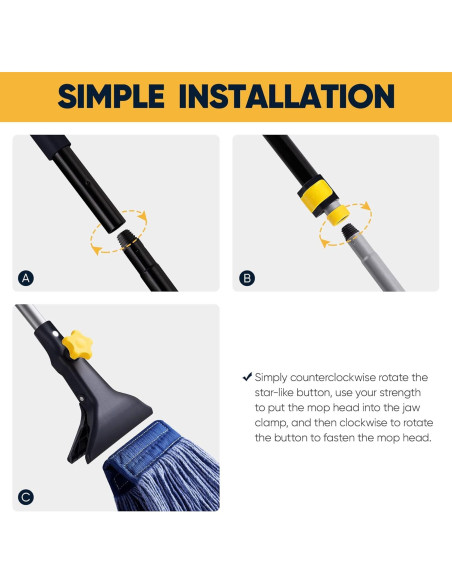 Mopa Húmeda Yocada Algodón Grado Industrial 139,9 cm