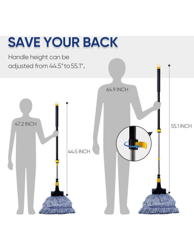Mopa Húmeda Yocada Algodón Grado Industrial 139,9 cm