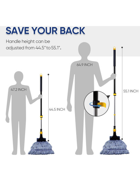 Mopa Húmeda Yocada Algodón Grado Industrial 139,9 cm
