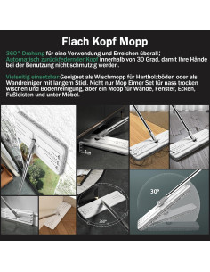 Cabezal de Mopa JOYMOOP 33 cm con Paño de Microfibra 2