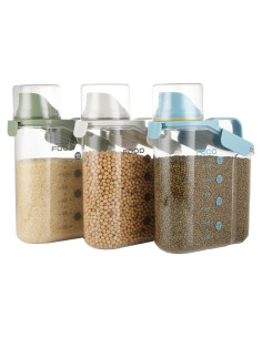 SENENQU 3 Contenedores de Cereal 2L Herméticos Plástico