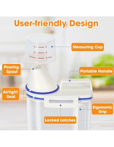 Contenedor de Arroz TBMax 2 Kg con Taza Medidora Azul