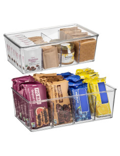 Contenedores de Plástico ClearSpace 2 Paquete con Divisores